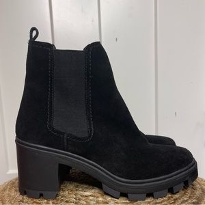 Splendid Melisa Black Suede Lug Sole Chelsea Boots Size 9.5M